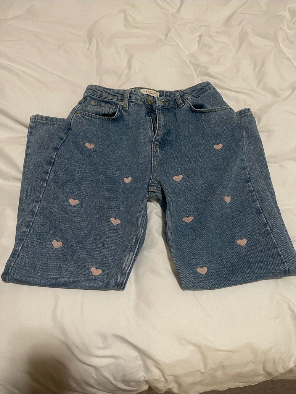 Embroidered Heart Jeans